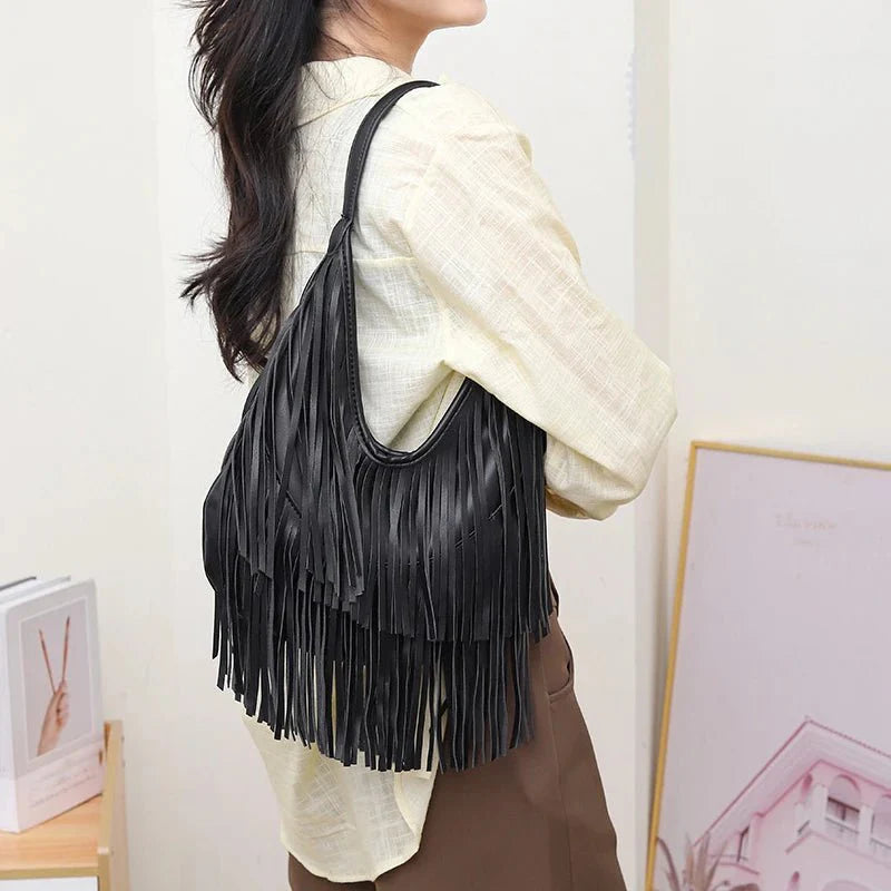 Tatiana Tasseled Hobo Bag