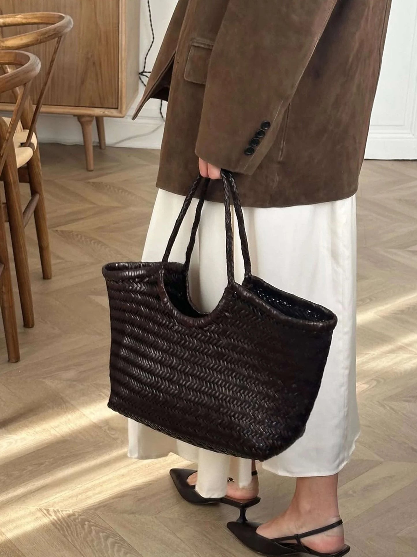 Rica Woven Faux Leather Bag