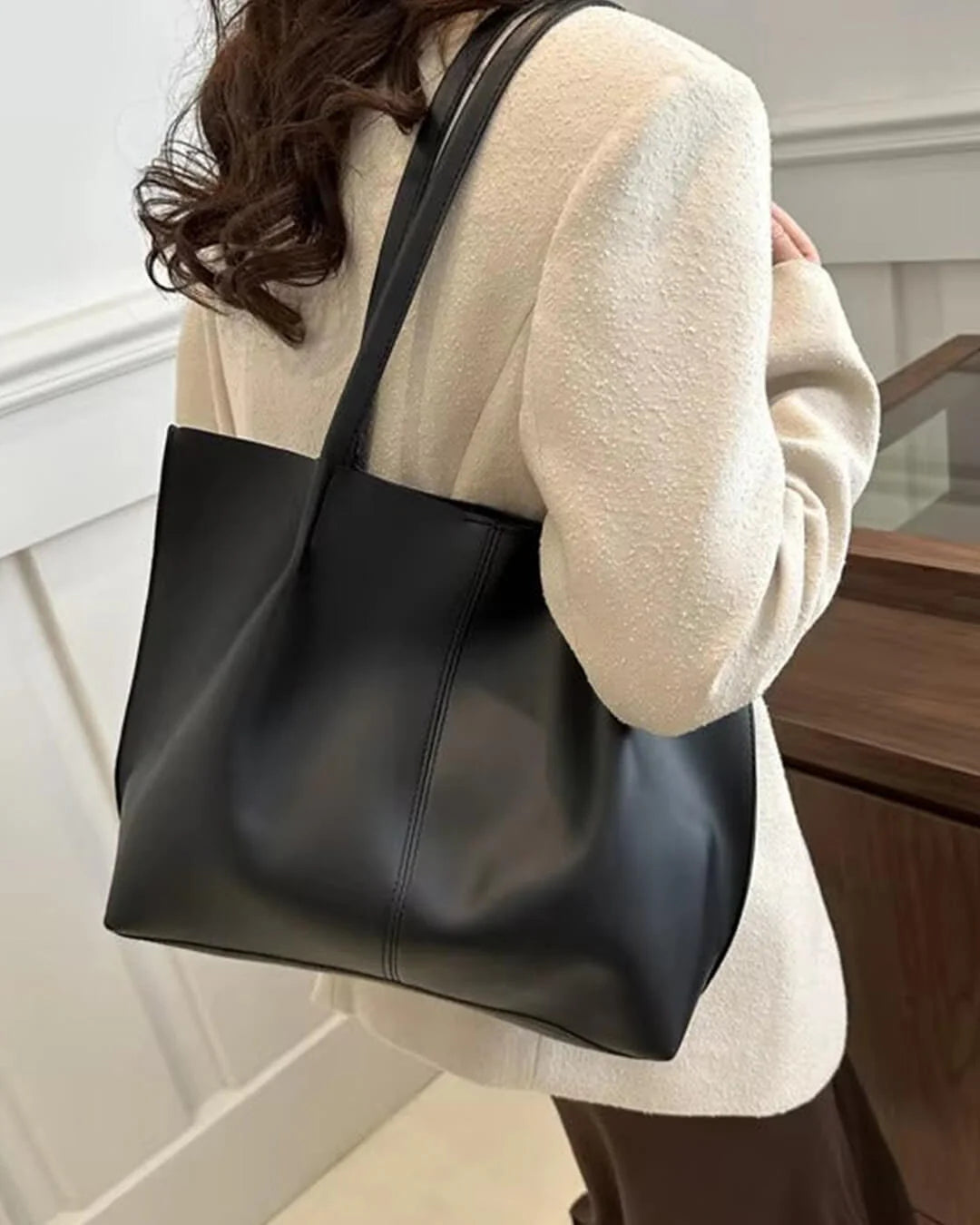Faux Leather Tote Bag
