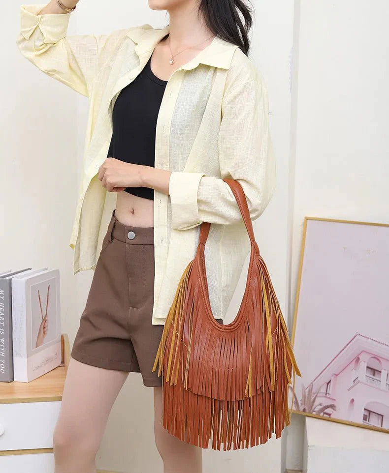 Tatiana Tasseled Hobo Bag