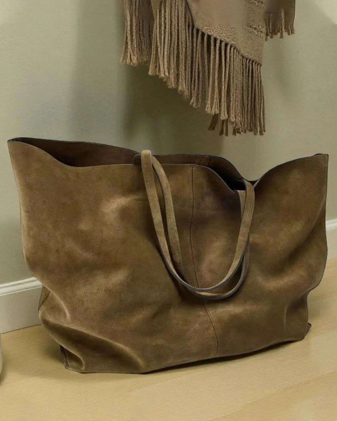 Large Suede Tote Bag