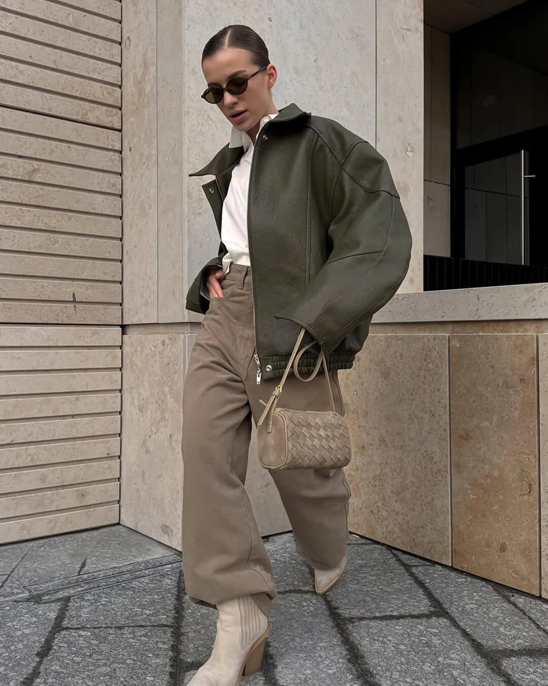 Jessica Woven Suede Bag